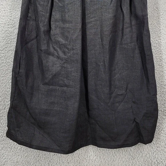 Olivaceous Black Ramie Linen Blend Ruffle Puff Sleeve Mini Shift Dress Small - Picture 13 of 14